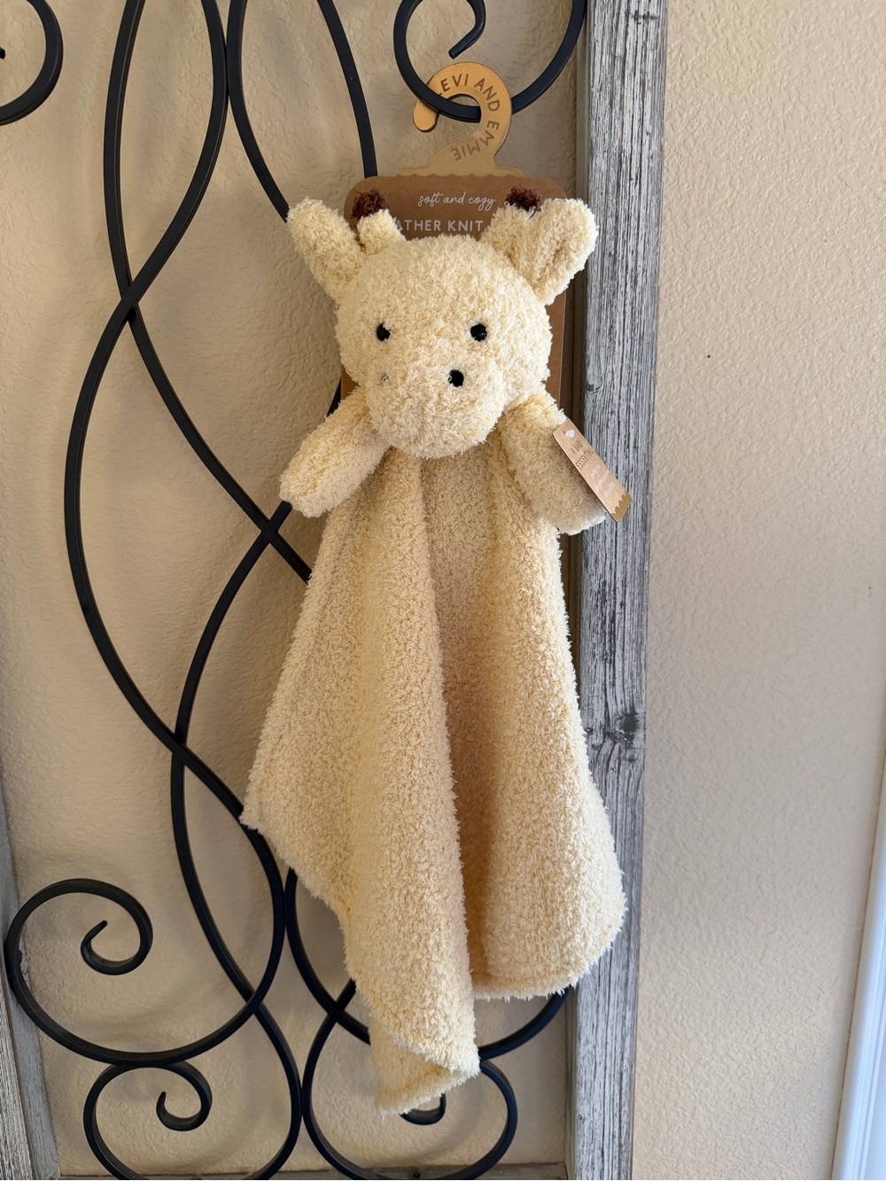 Yellow  giraffe Lovey - Soft Plush Security Blanket